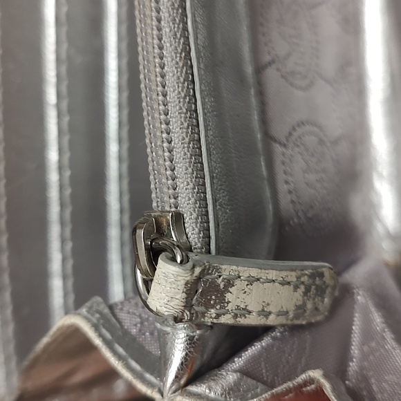 Dark Gray Metallic MK Wallet - Picture 6 of 8